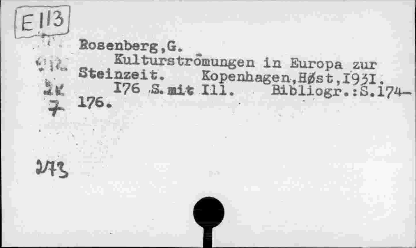 ﻿‘ Rosenberg,G.
"•:ГЛ Kulturströmungen in Europa zur
" Steinzeit. Kopenhagen,Hgfet,Ï9j5I.
і. К* 176 S. mit Ill. Bibliogr. :S.Î74-
3AS